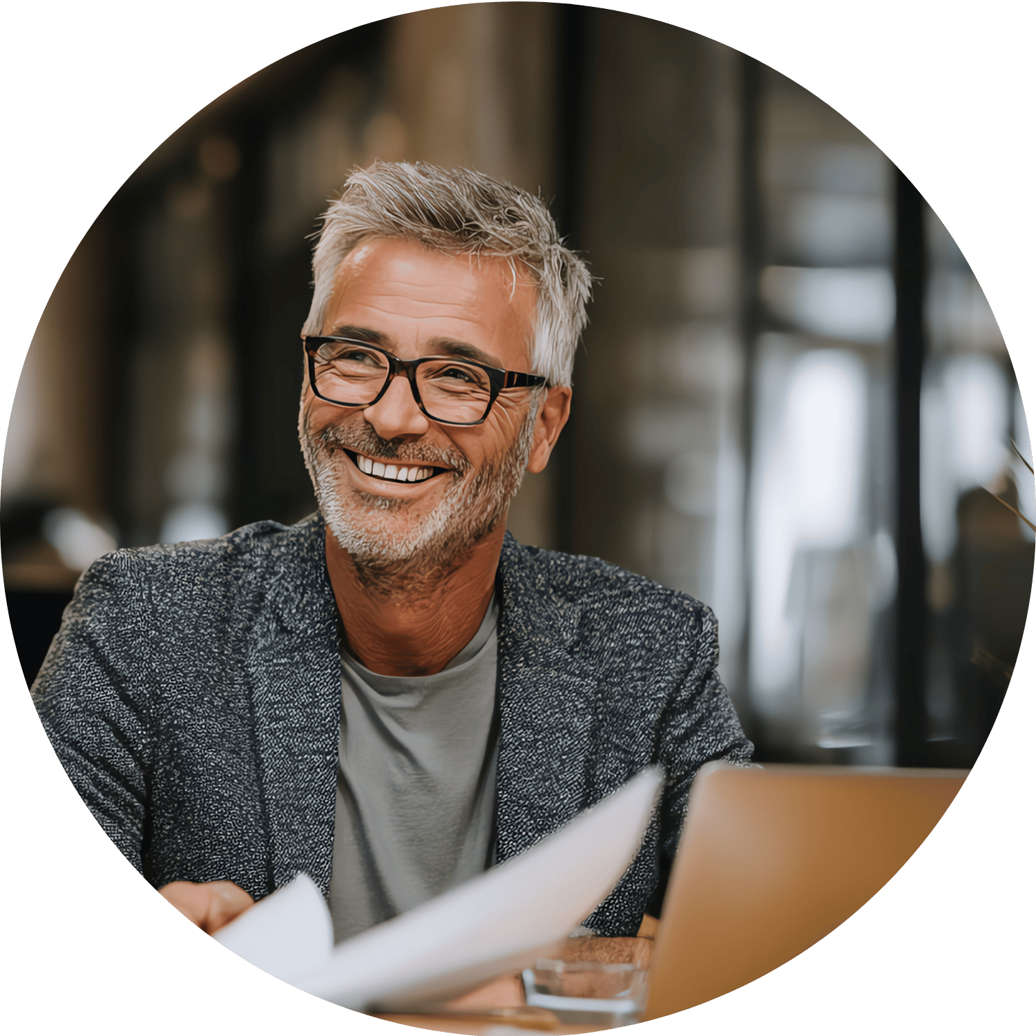 Home orange modern satisfied client instagram post (card (square))